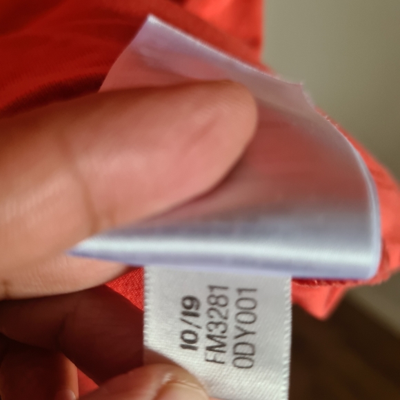 ADIDAS Sports Dress Orange White 3 stripes embroidered logo cold square neck - Picture 6 of 9